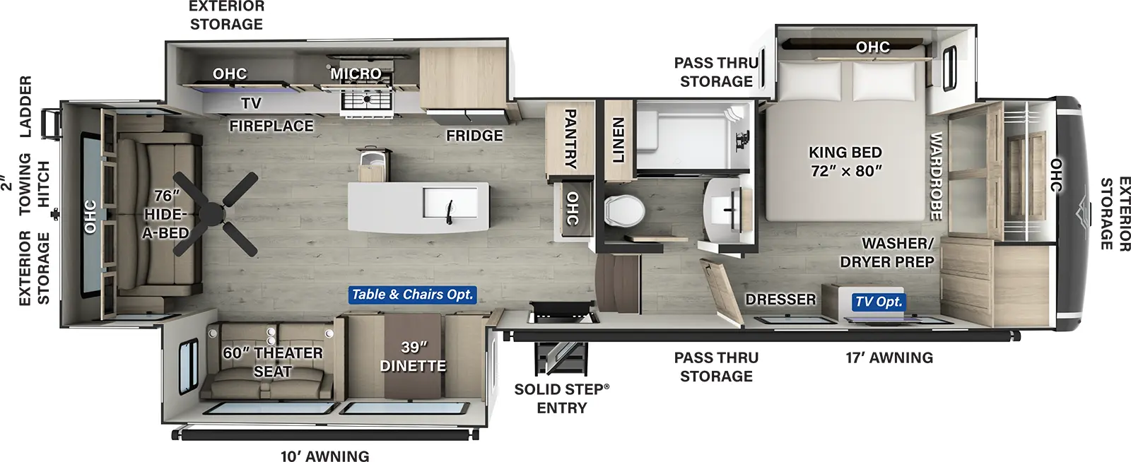 Flagstaff Classic Fifth Wheels F361RLS Floorplan